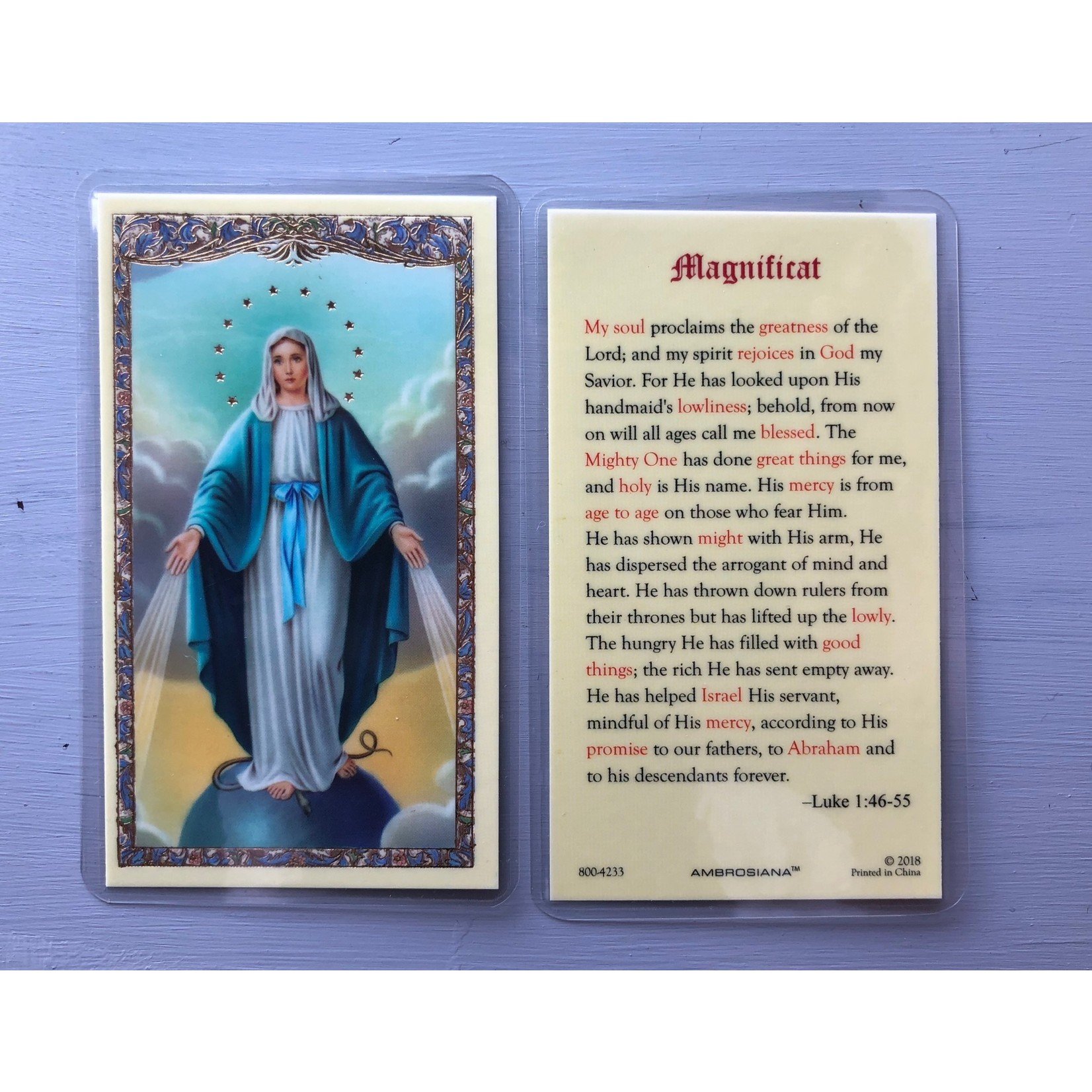 Prayer Card The Magnificat