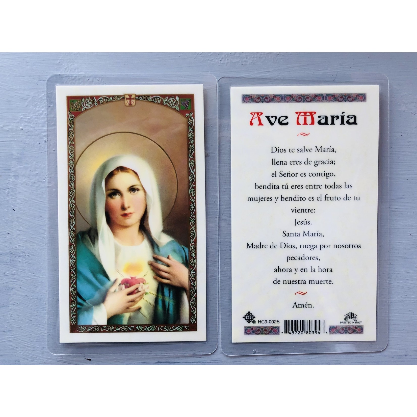 Ave Maria Prayer Card (Spanish)