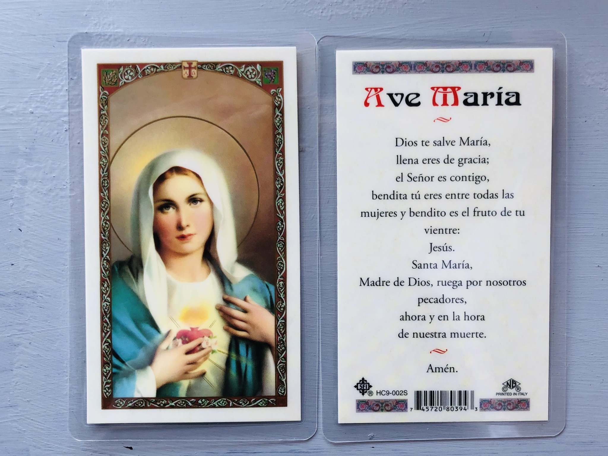 Ave Maria Prayer Card Spanish St Pauls Catholic Books And Ts