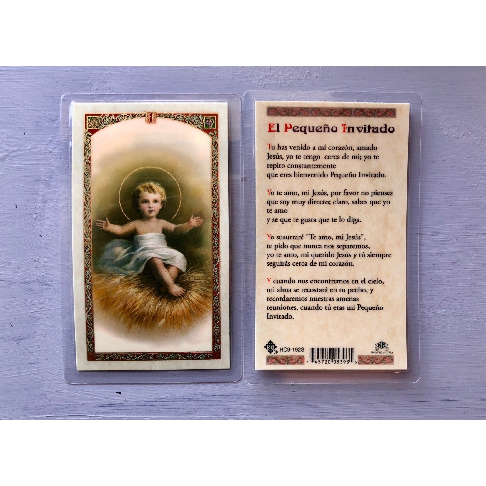 El Pequeno Invitado Prayer Card (Spanish)