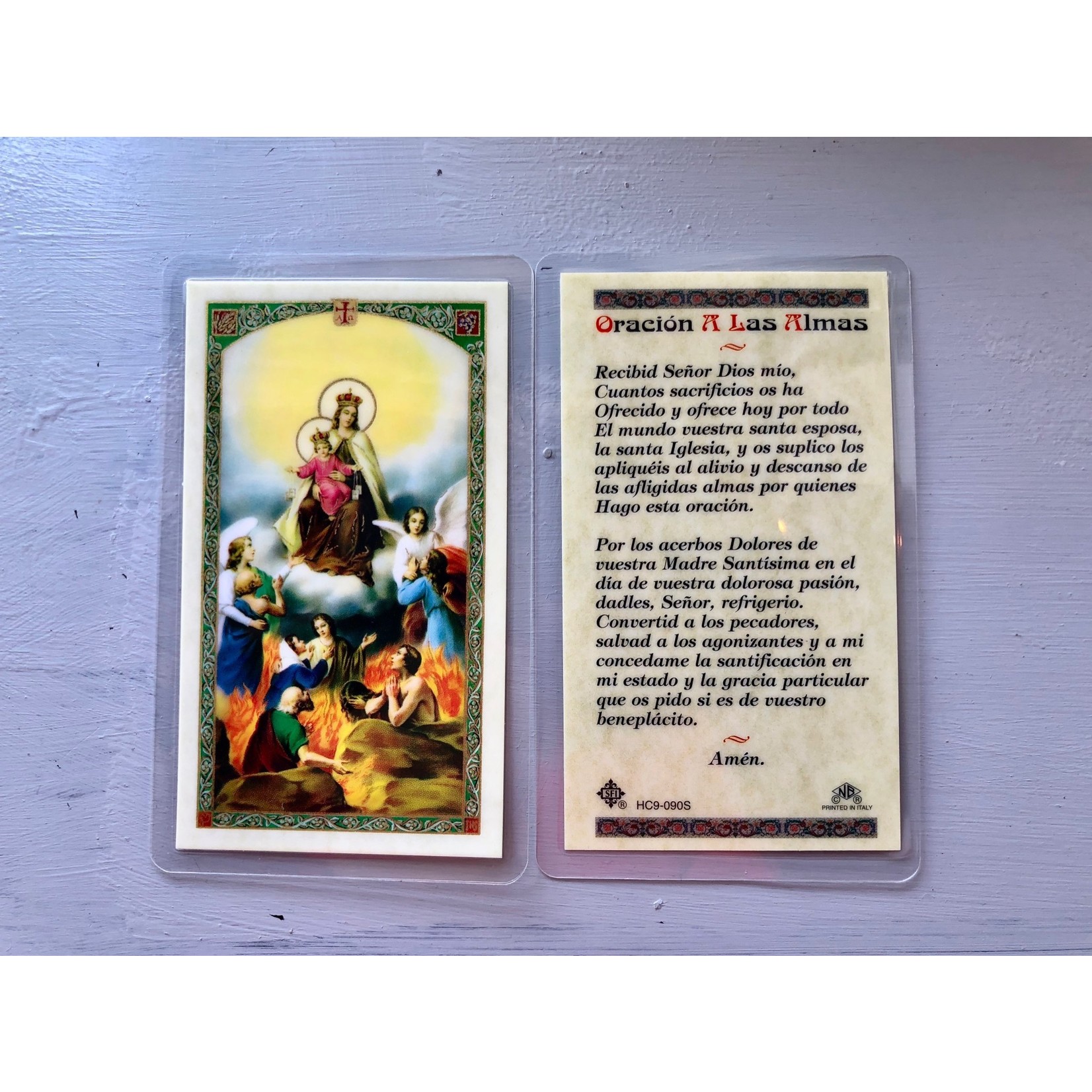 Oración a las Almas Prayer Card (Spanish)