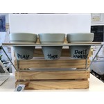 Pray, Hope, Don't Worry Three Pots with Shelf