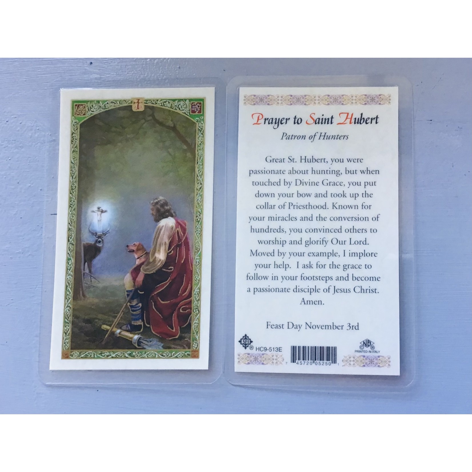 Prayer Card St Hubert