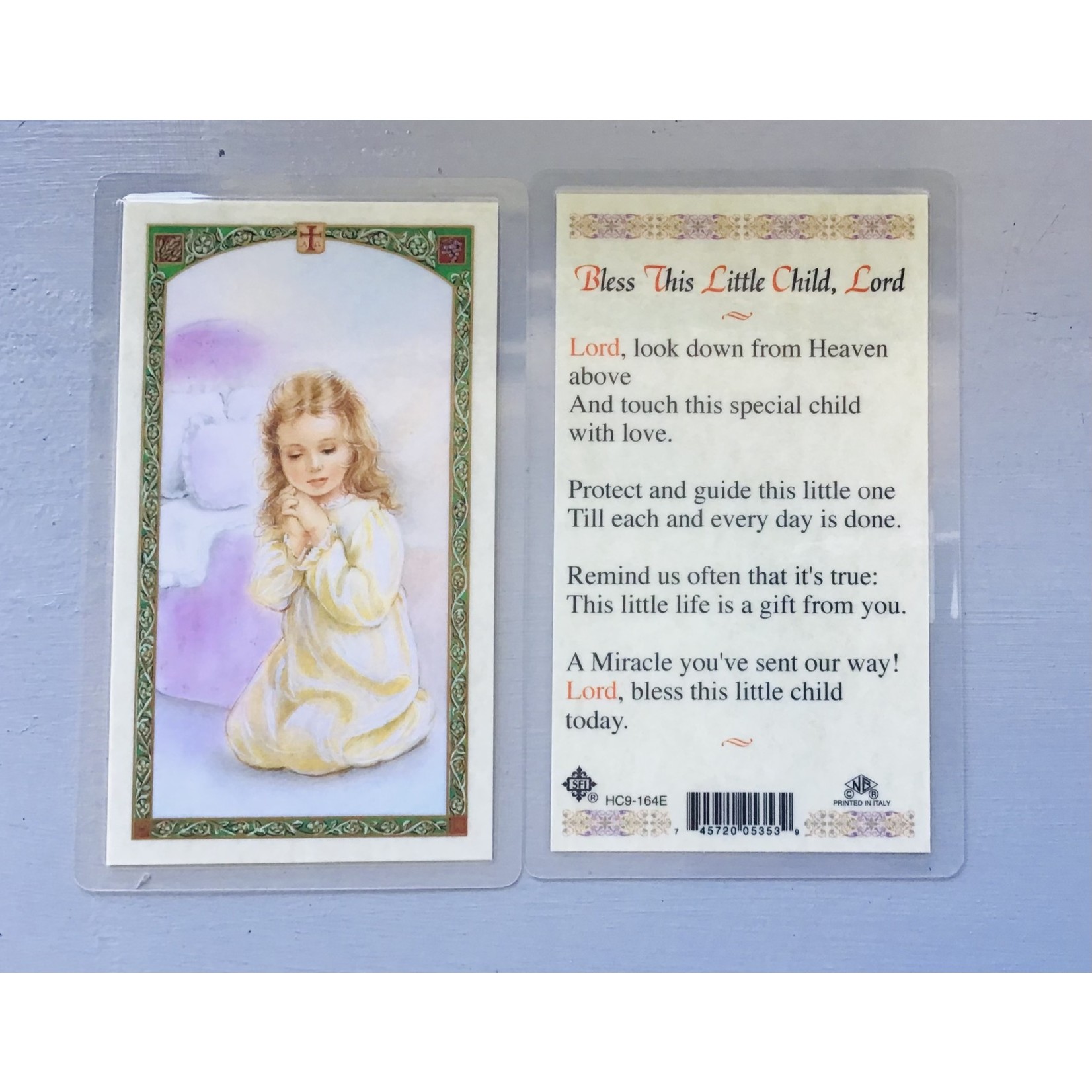 Prayer Card Bless This Little Child, Lord