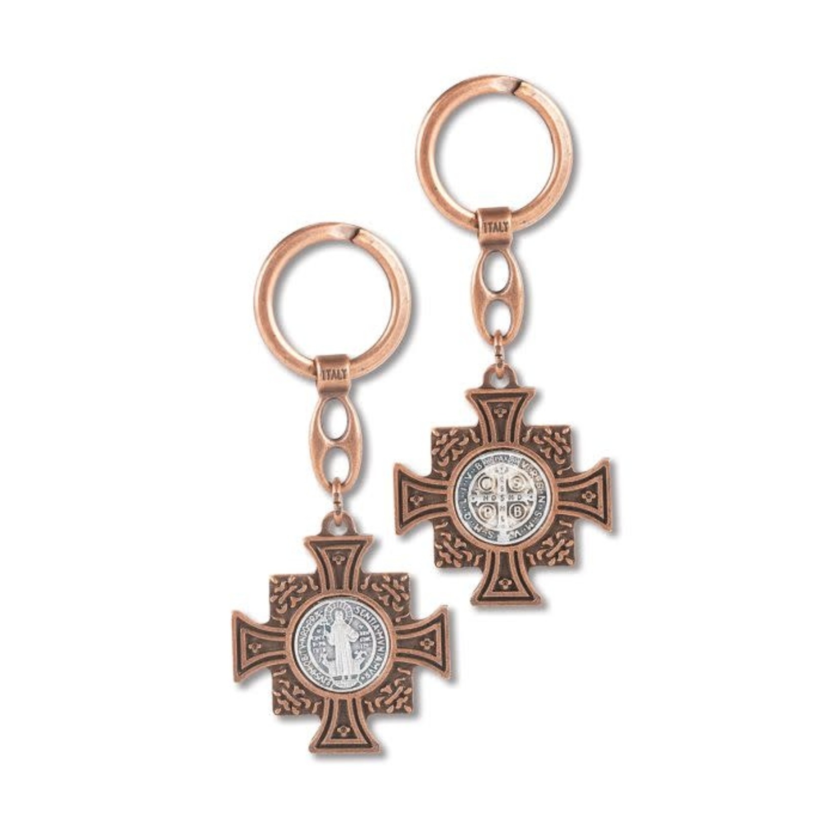 St Benedict Medal Two-Tone Keychain