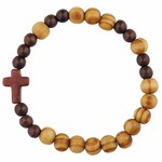 Wood Rosary Stretch Bracelet