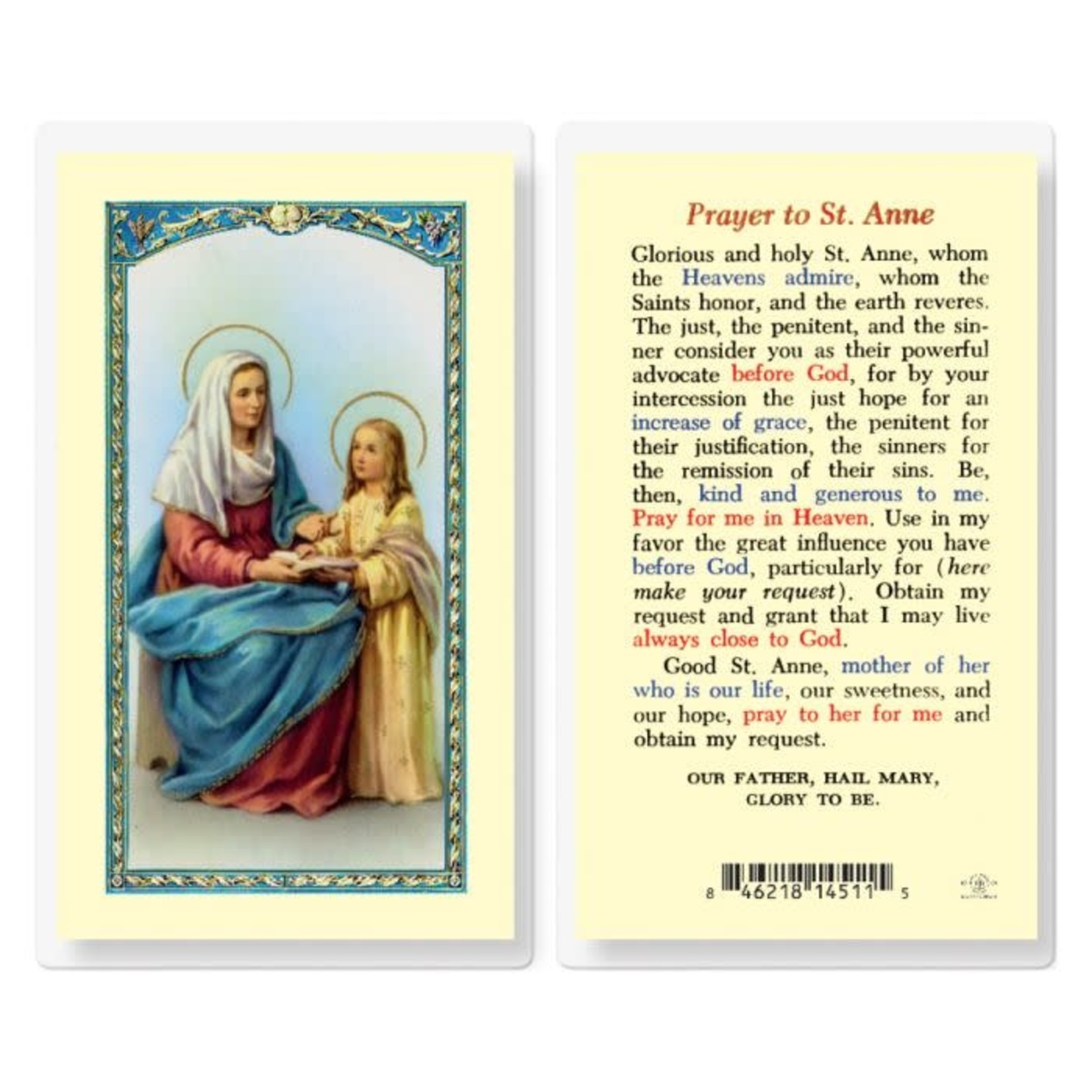 Prayer Card to St Anne