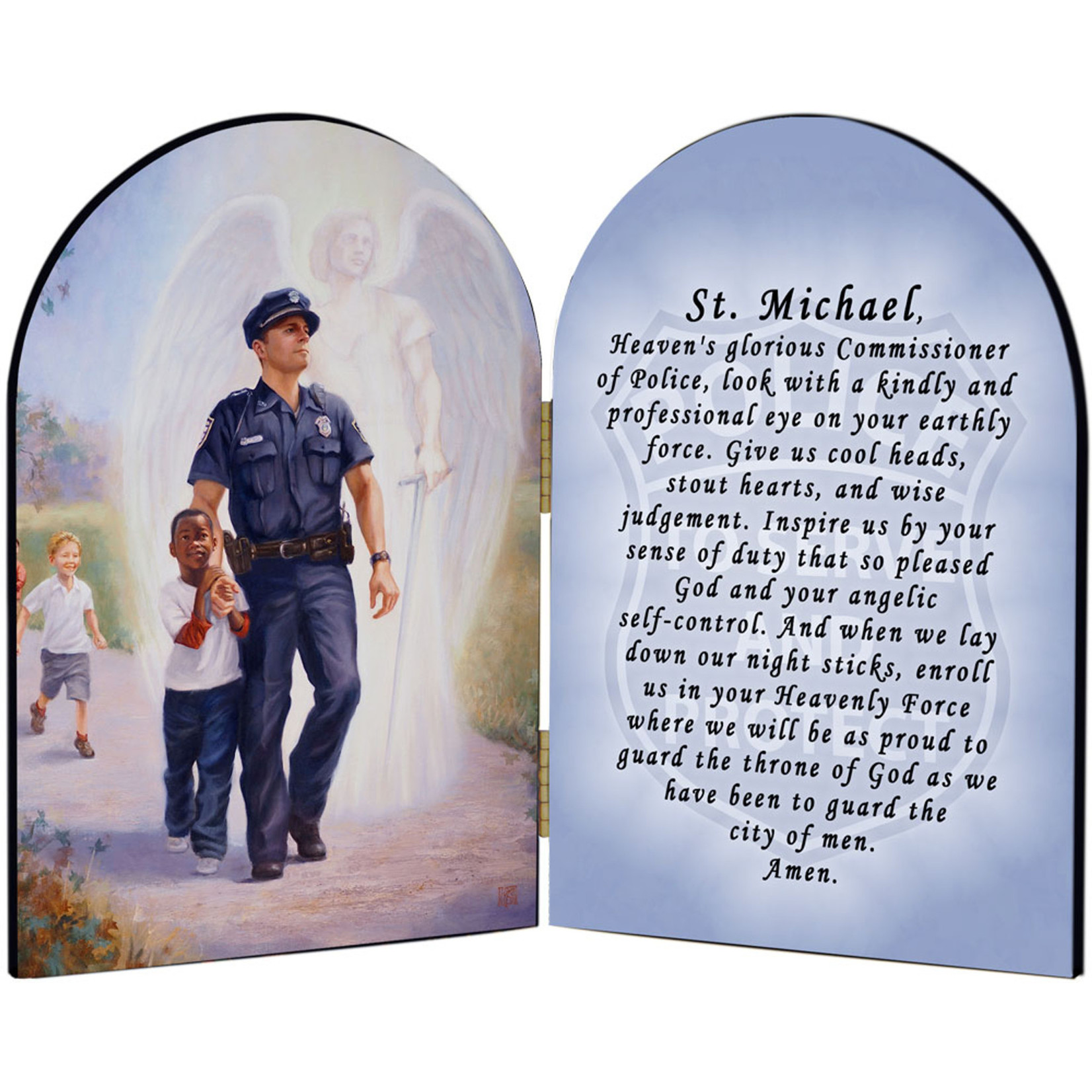Police, Saint Michael Prayer Arched Diptych