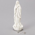 Lourdes White Rosary Holder