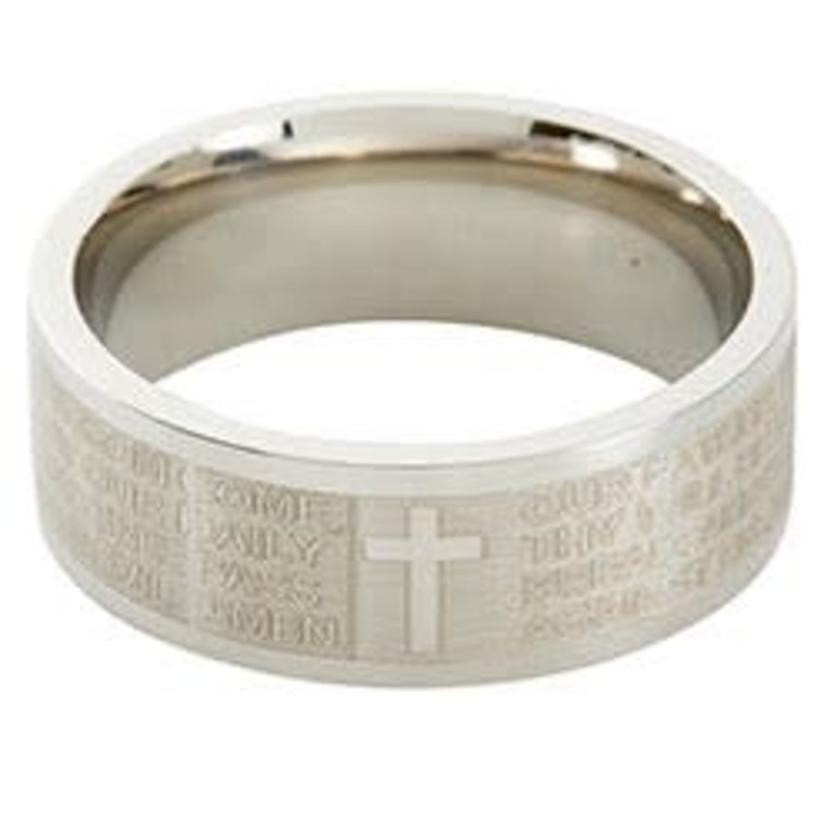Stainless Steel Our Father Ring