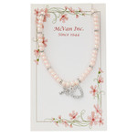 Pink Pearl with Crystals  Girl's Necklace