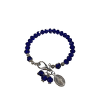 Sapphire Bead Miraculous Medal Bracelet