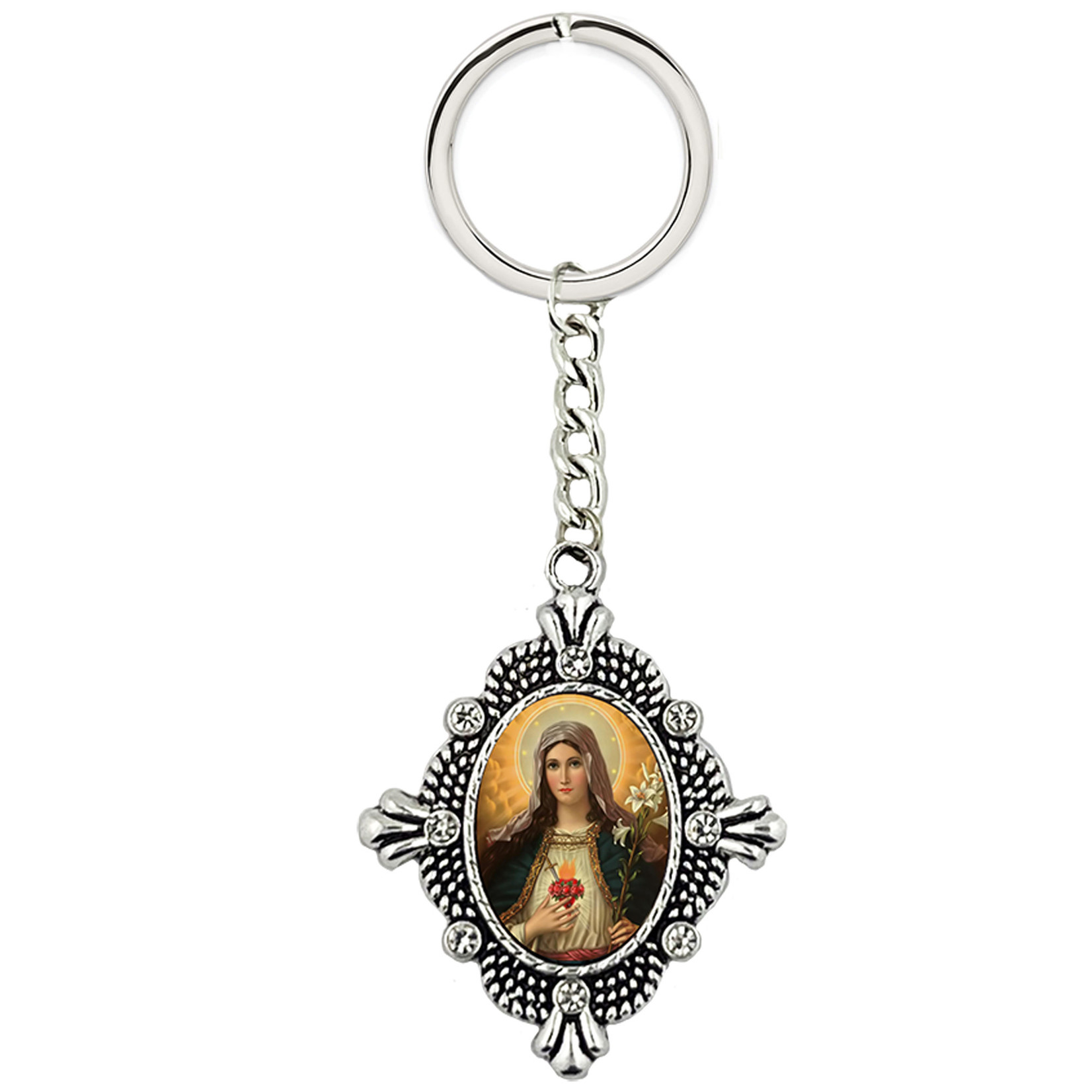 Immaculate Heart of Mary Metal Keychain