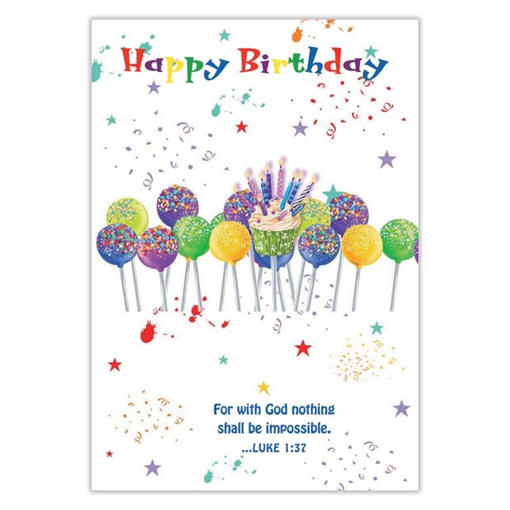 Greeting Card- Happy Birthday, Cake Pops