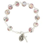 White Murano Rosary Bracelet