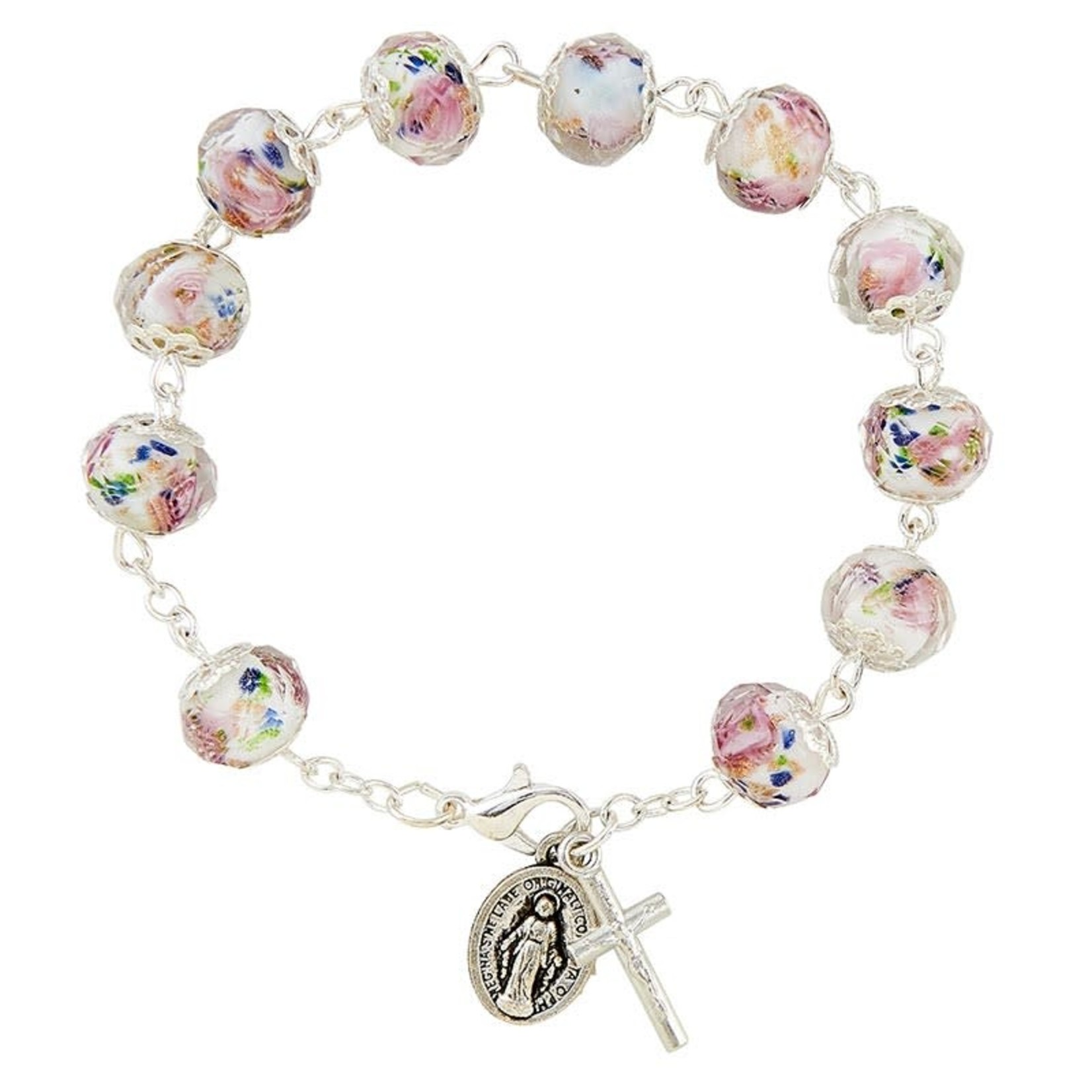 White Murano Rosary Bracelet