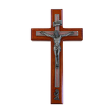 Wall Crucifix for Girl Cherry Stain 8"