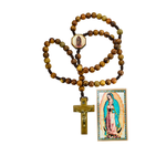 Our Lady of Guadalupe Brazilian Walnut Wood Rosary