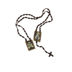 Hand Woven Brown Scapular and Rosary