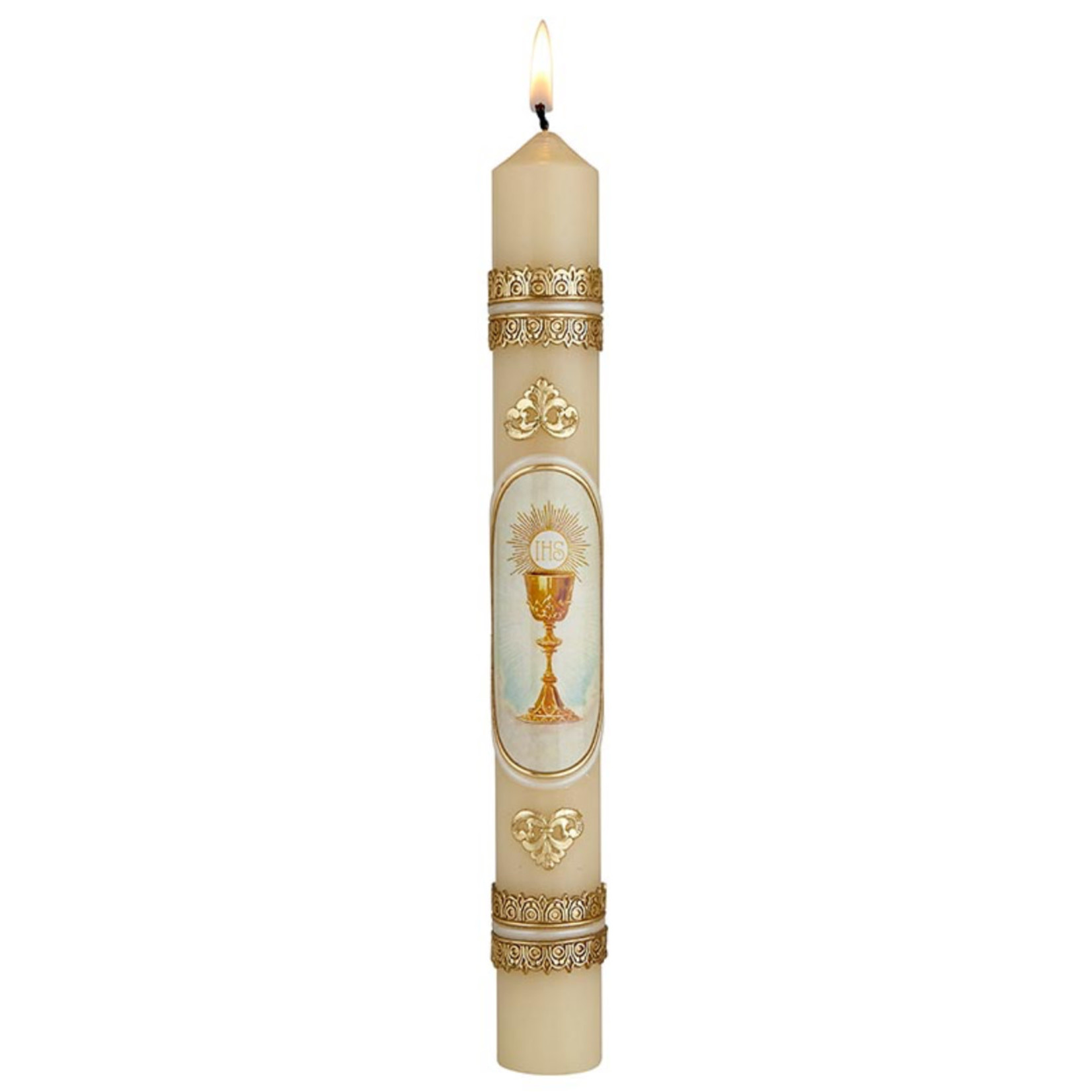 First Communion Candle Ornate with Chalice