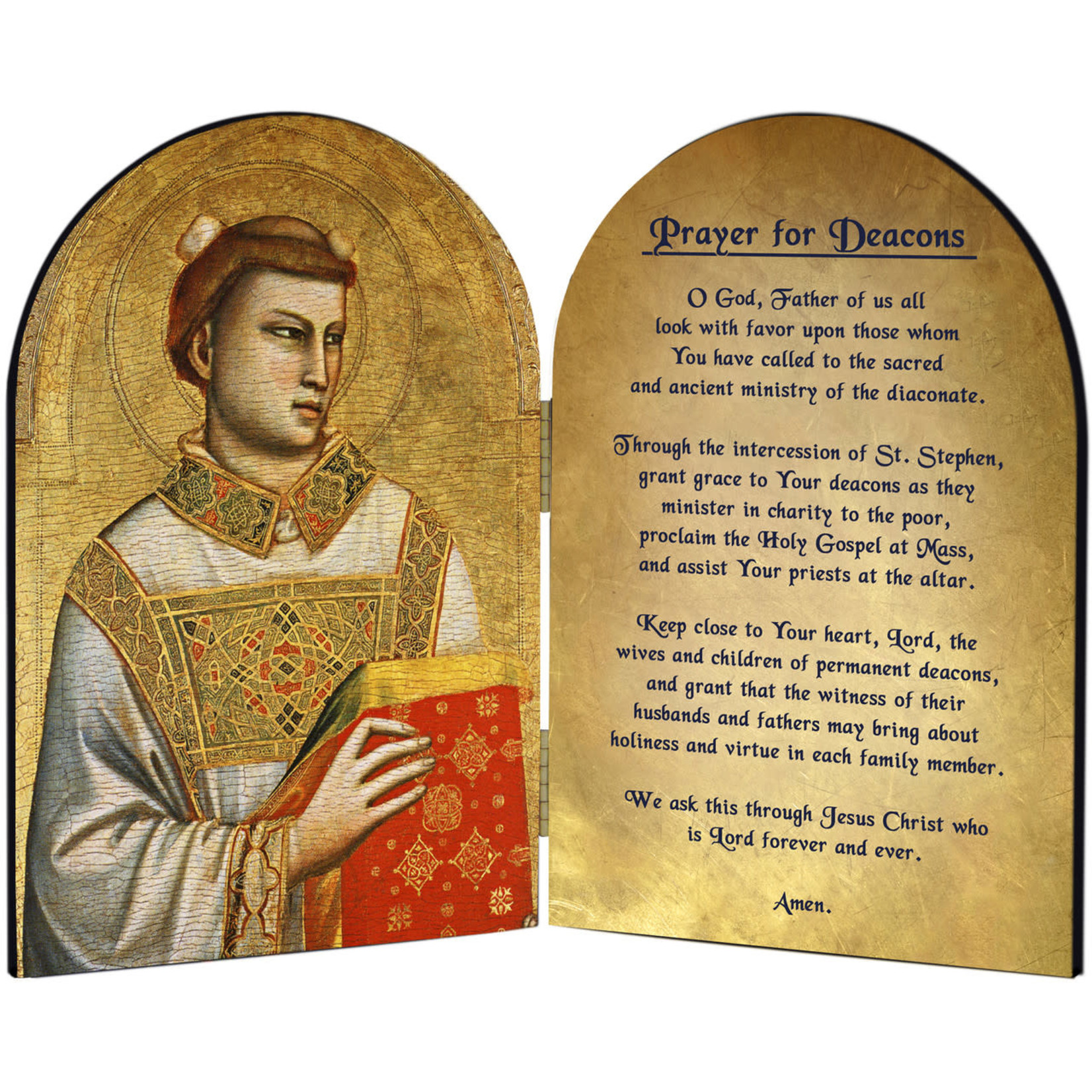 Saint Stephen Arched Diptych with Prayer for Deacons
