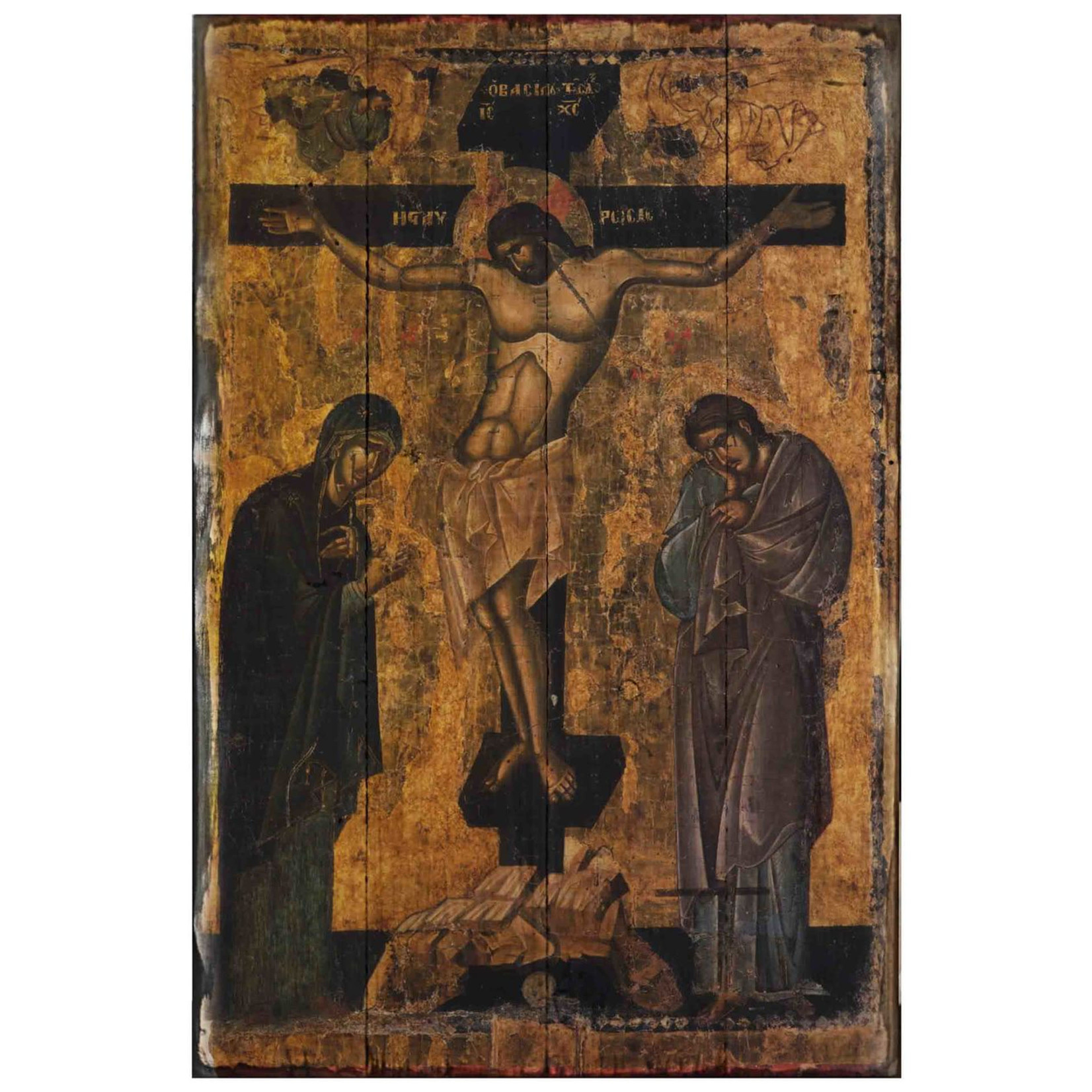 Crucifixion Rustic Wood Plaque