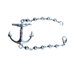 Silver Rosary Bracelet with Anchor Crucifix