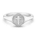 Girl's Signet Cross Ring