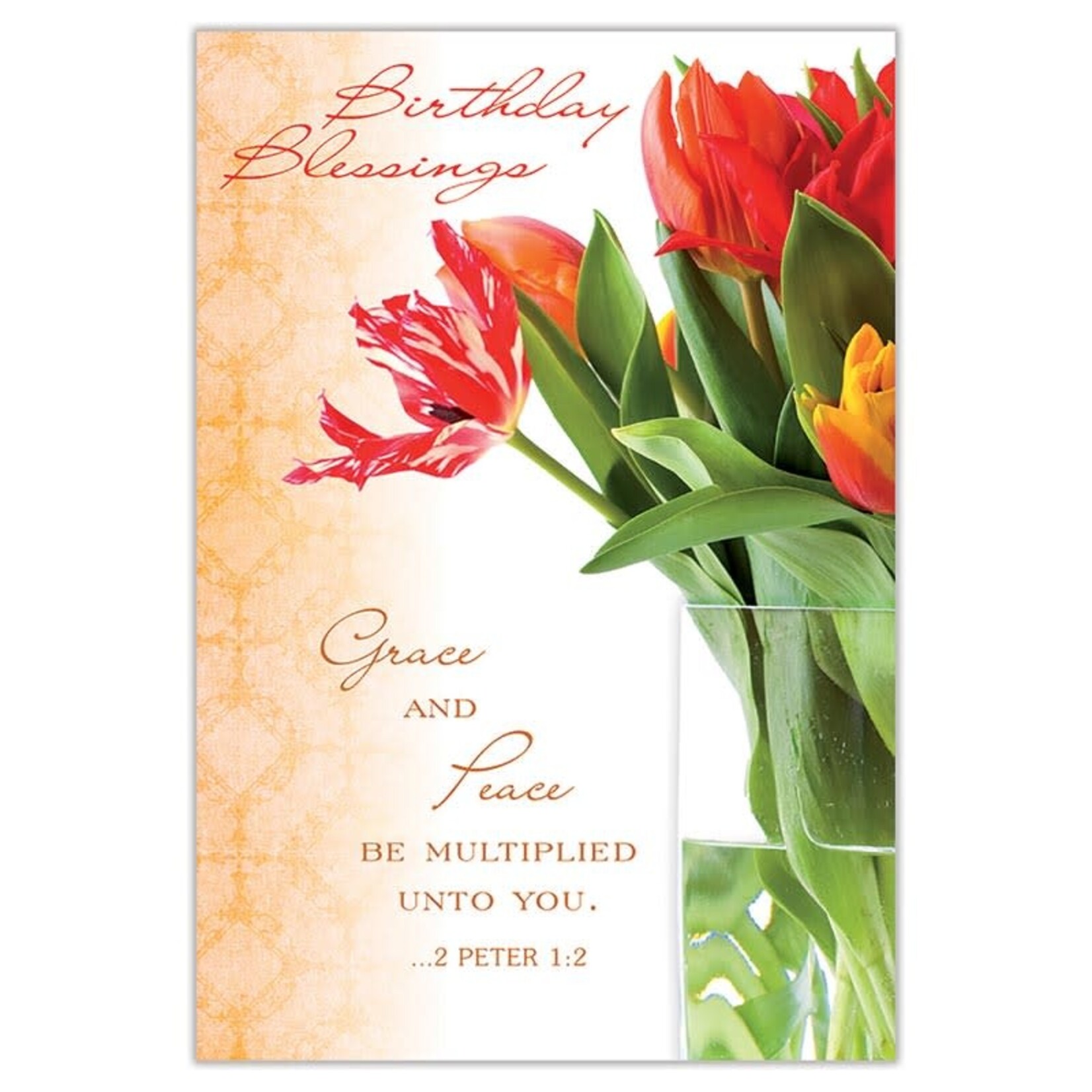 Greeting Card's- Birthday Blessings (Red Flowers)