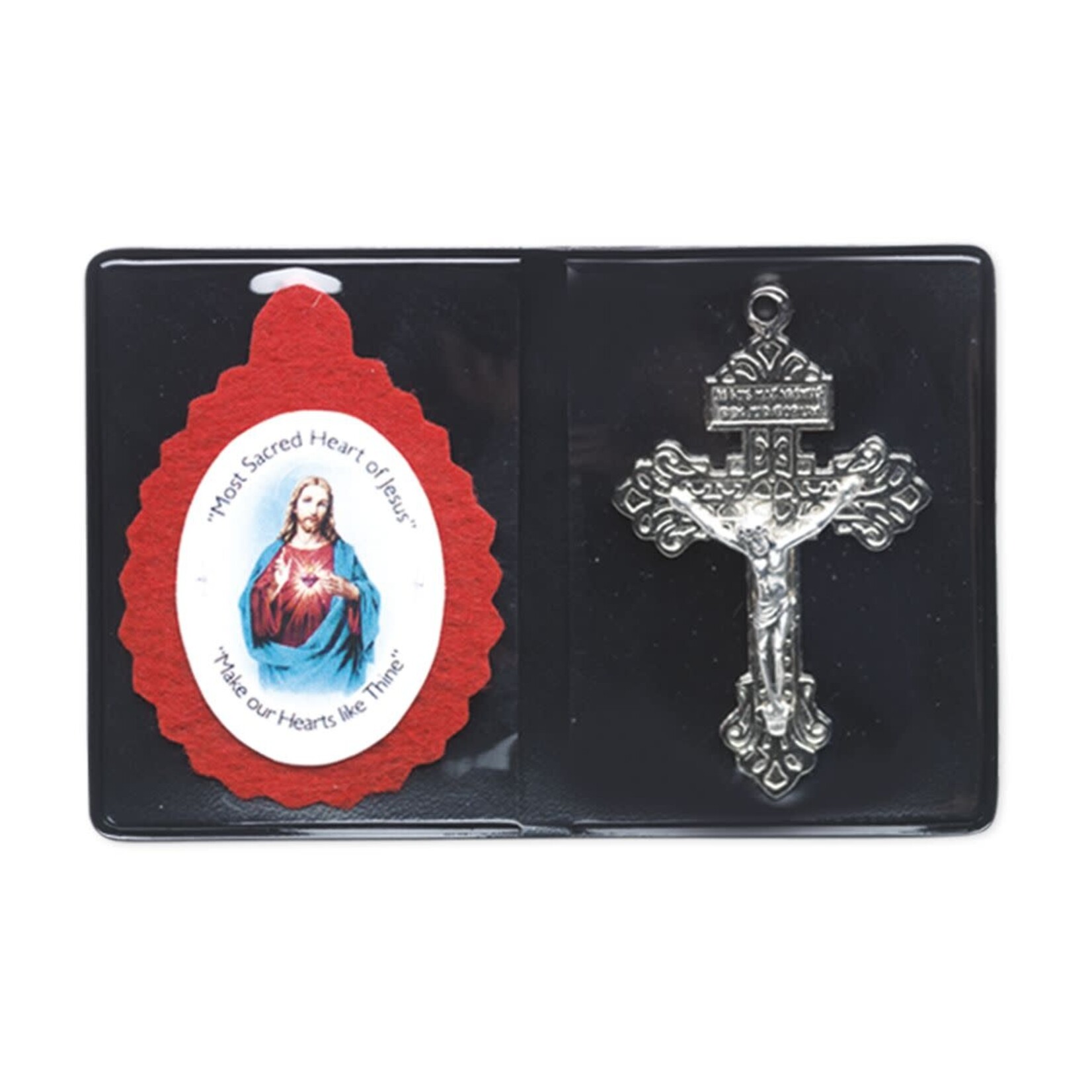 Sacred Heart Badge with Pardon Crucifix