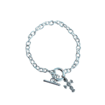 Silver Toggle Bracelet with Cross