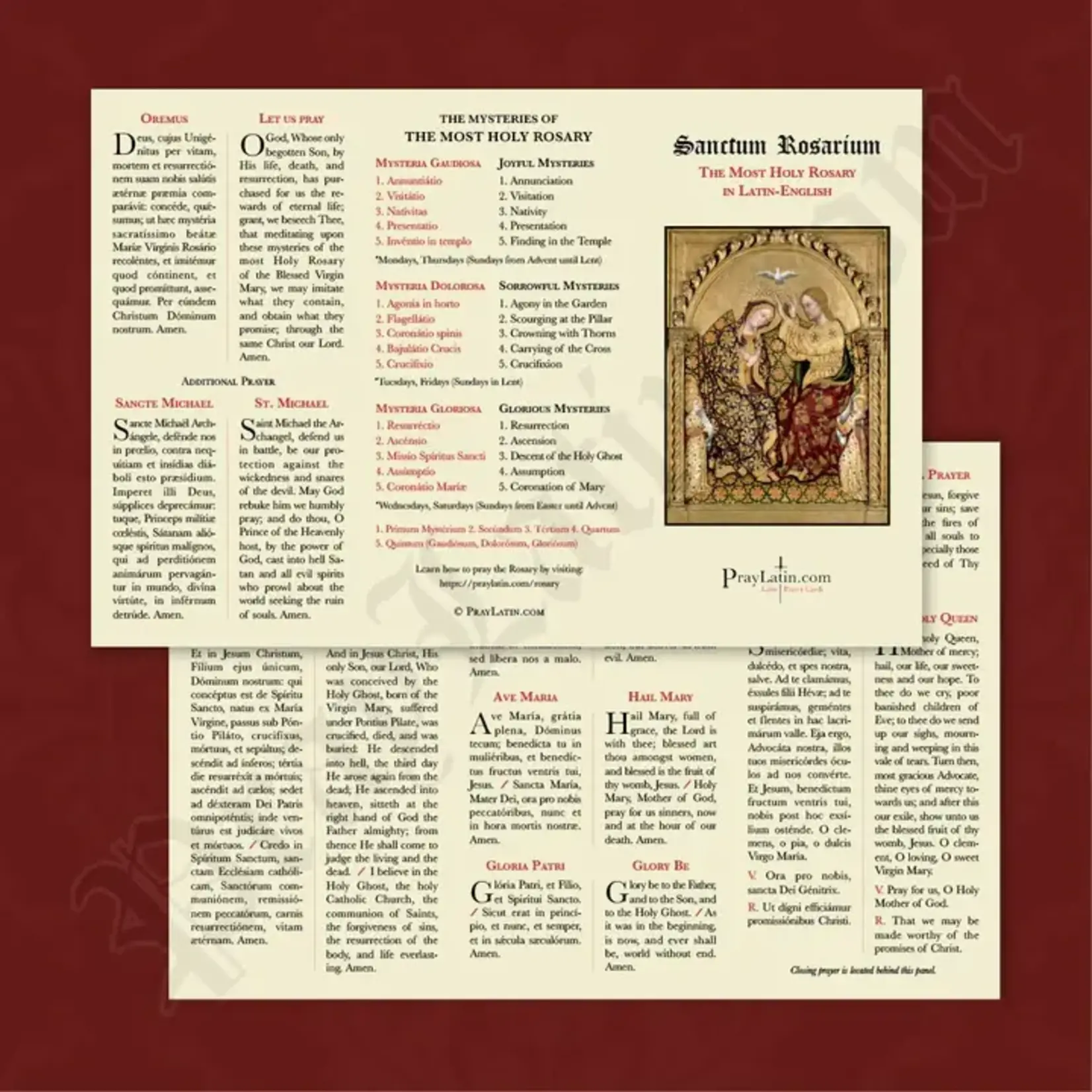 Sanctum Rosarium Latin-English Rosary Pamphlet