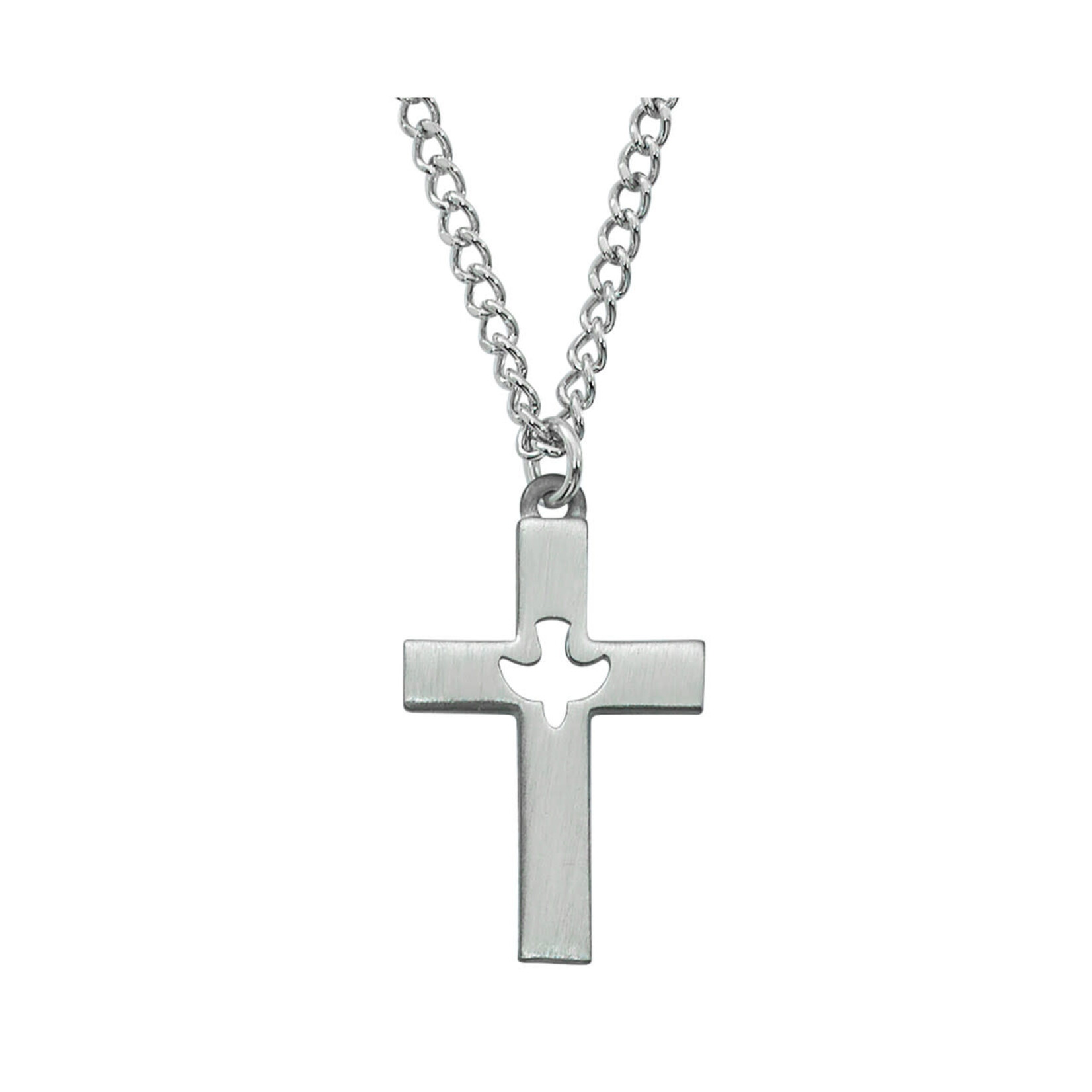 Pewter Cross Pendant with Dove