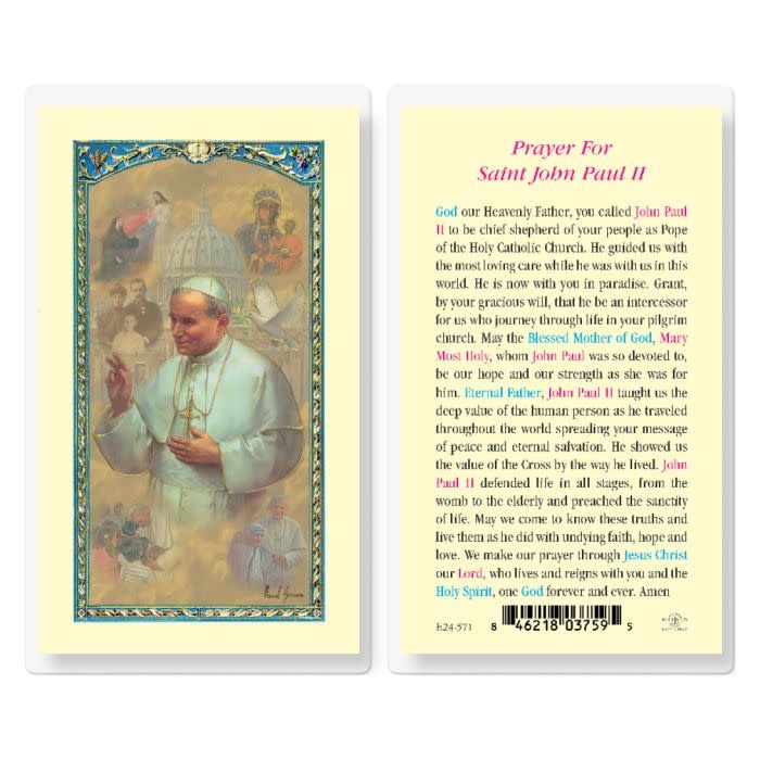 Prayer Card for Saint John Paul II - St. Paul's Catholic Books & Gifts