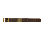 Brown Leather Saint Michael Bracelet with Buckle
