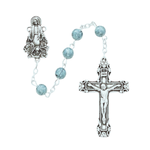 Blue Marbled Bead Rosary