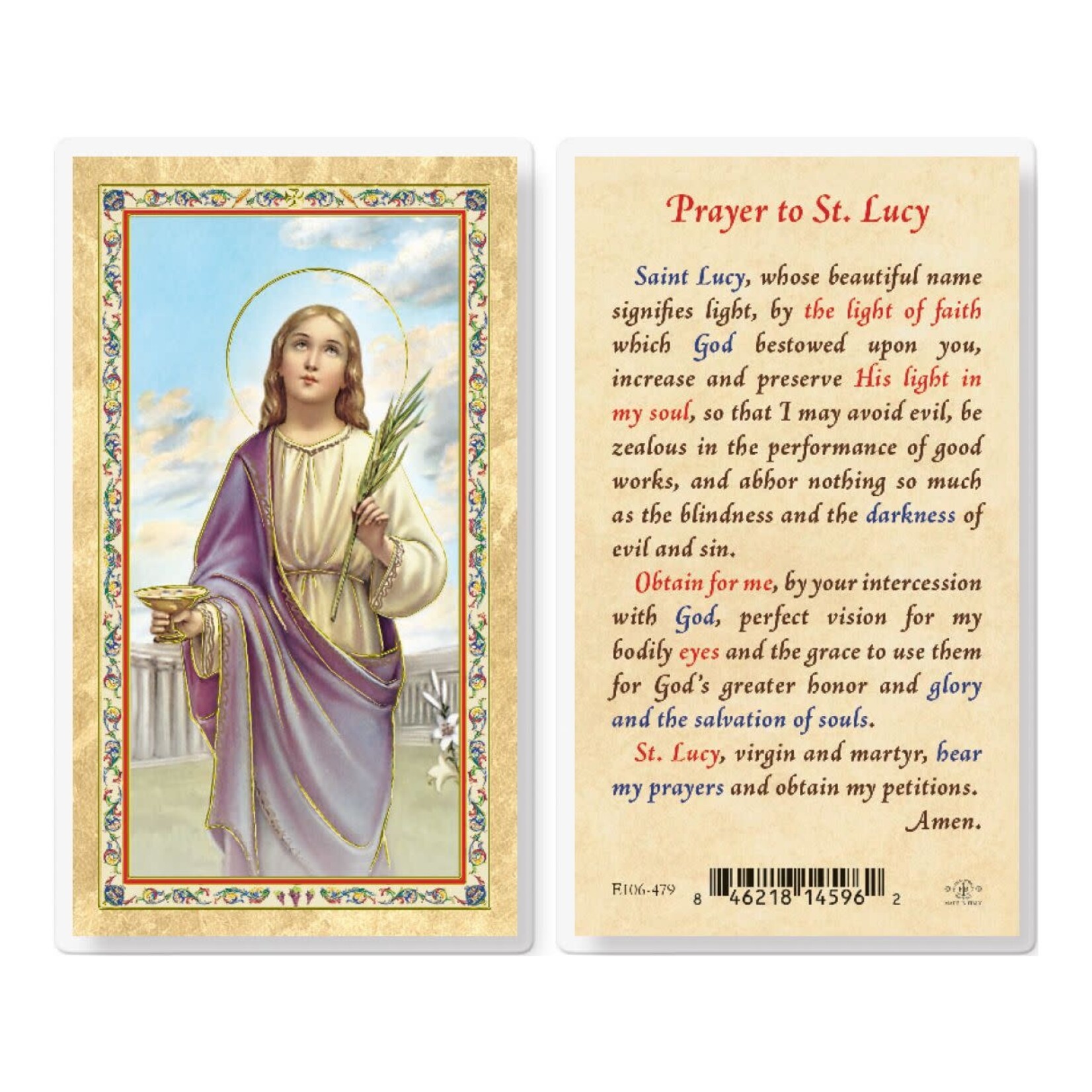 Prayer Card St Lucy