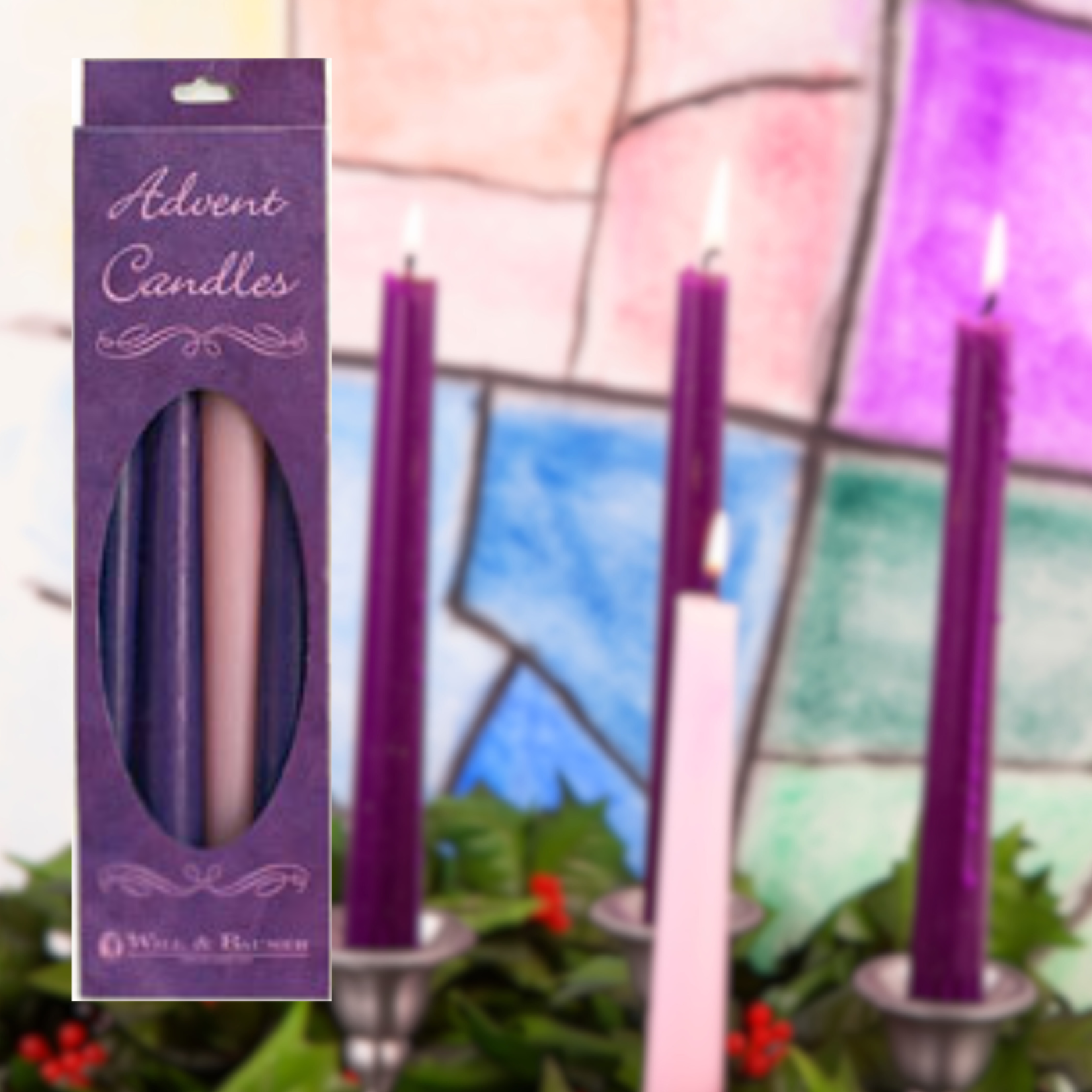 Advent Candles 4 Pack 12"