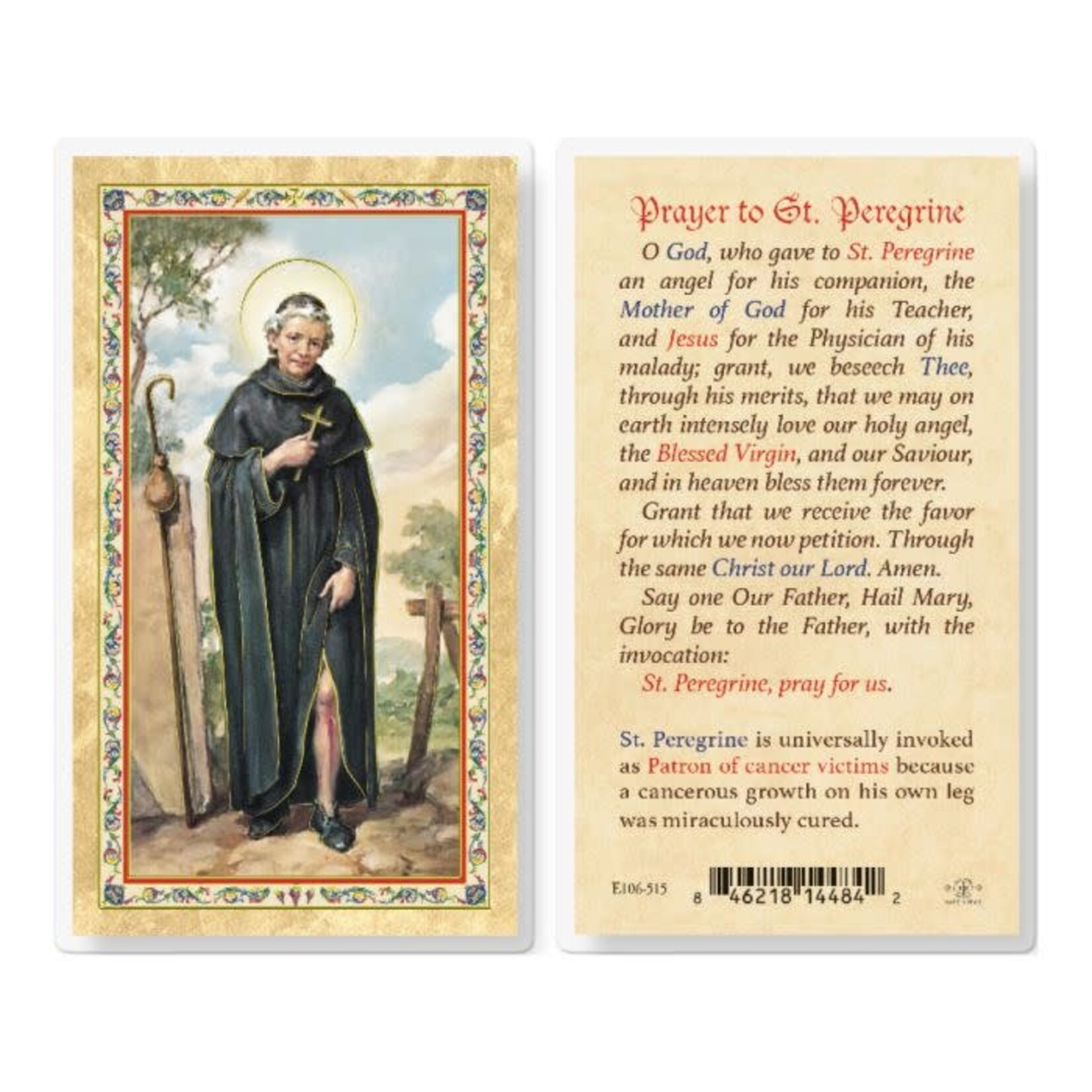 Prayer Card Saint Peregrine