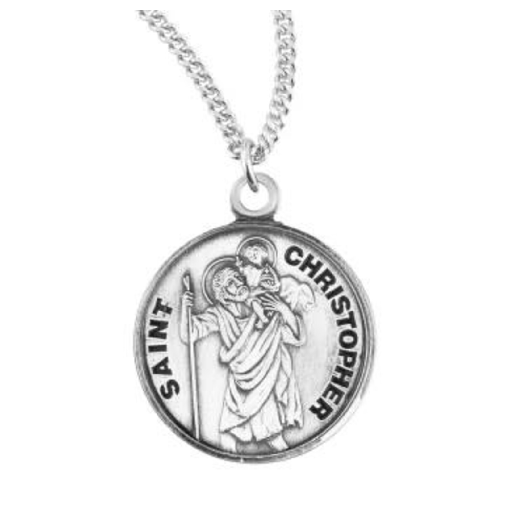 Sterling Saint Christopher Round Medal