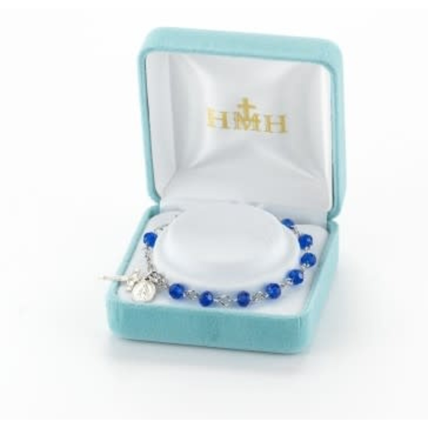 Caribbean Blue Crystal Rosary Bracelet