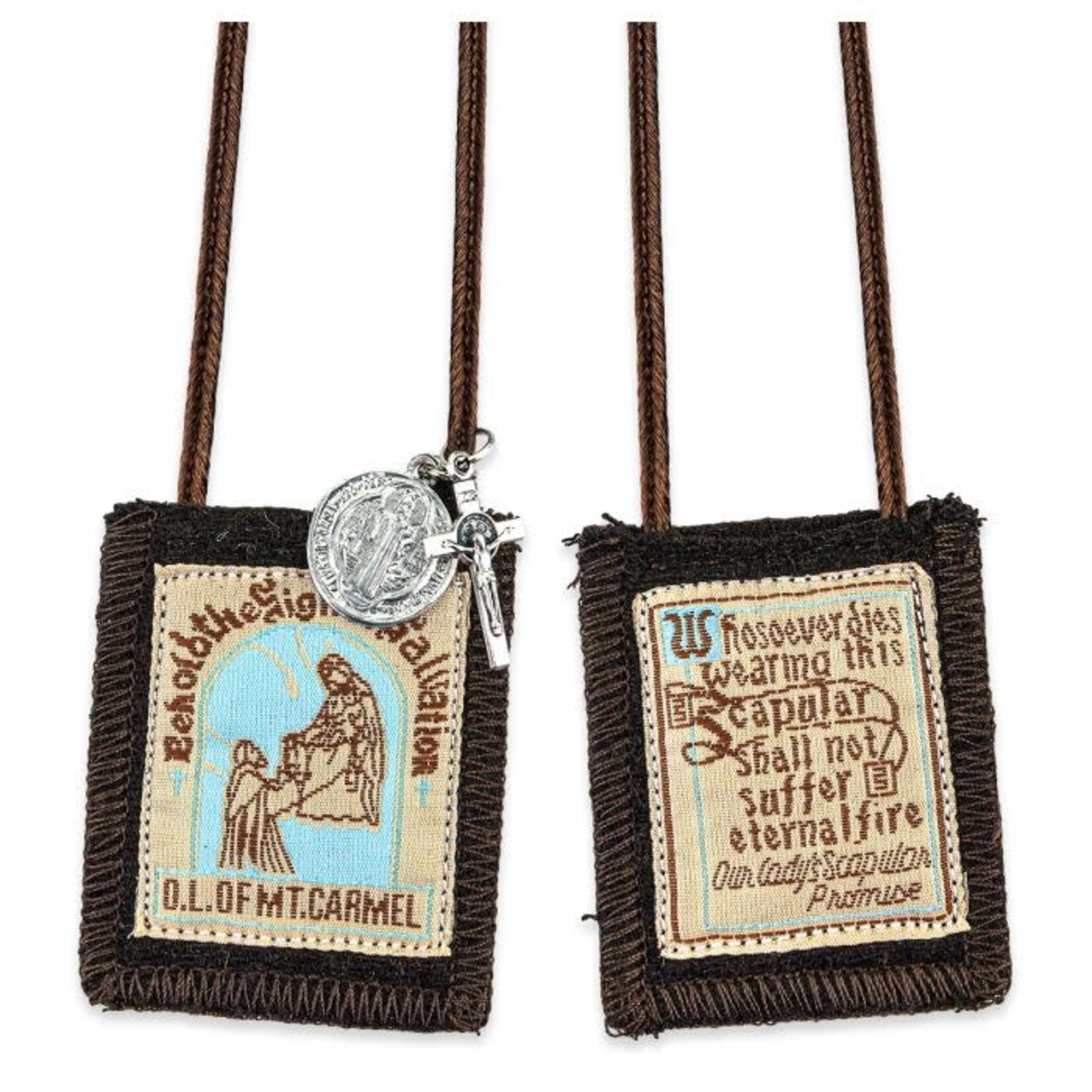 Wool Brown Scapular with Medals