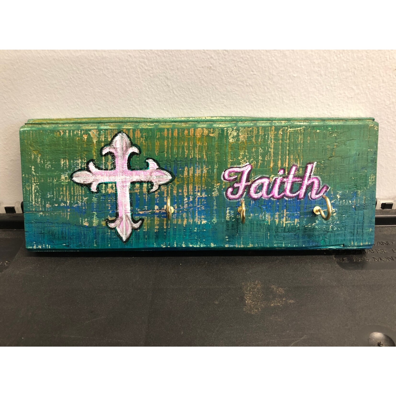 Rustic Rosary Holder- Faith