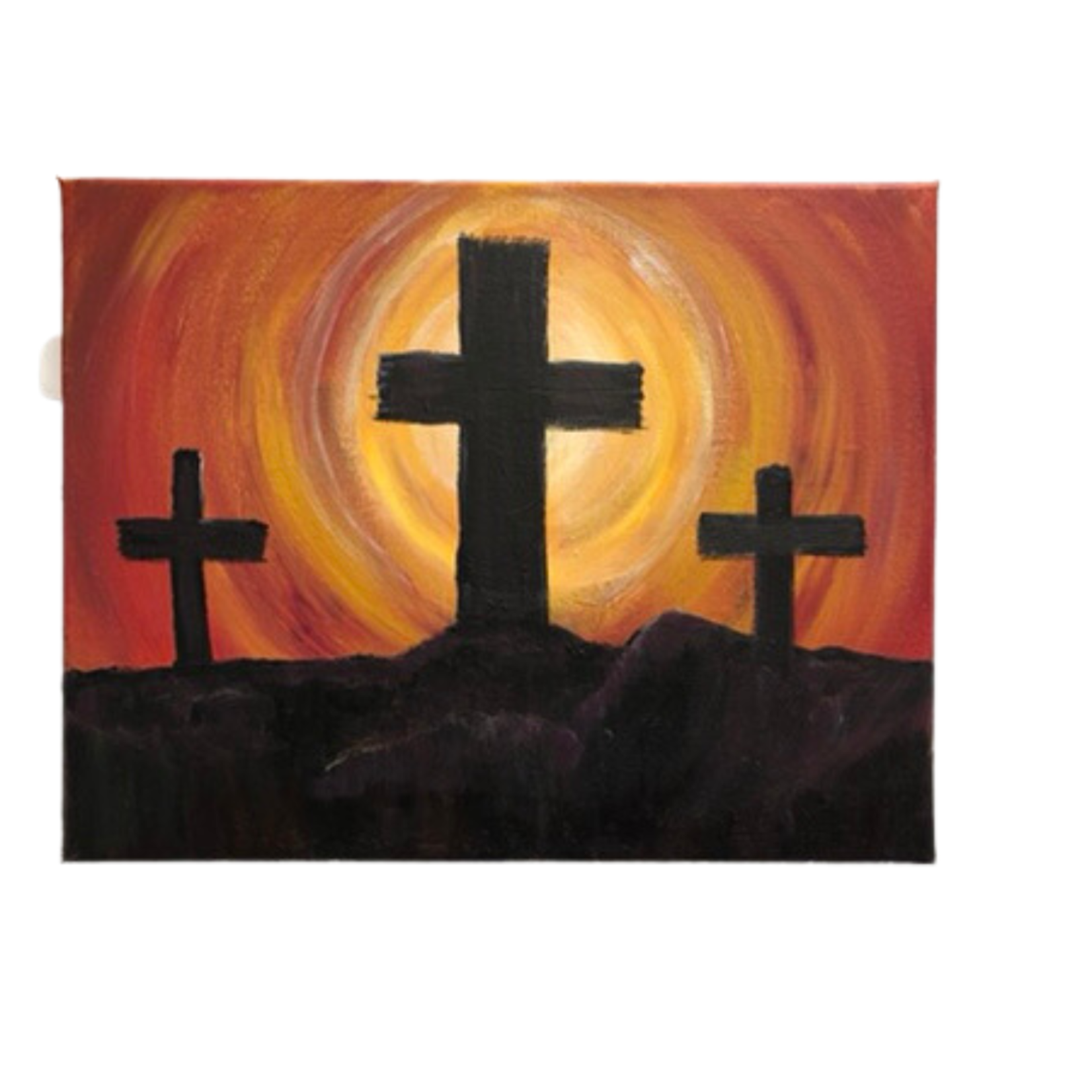 Three Empty Crosses Canvas Painting
