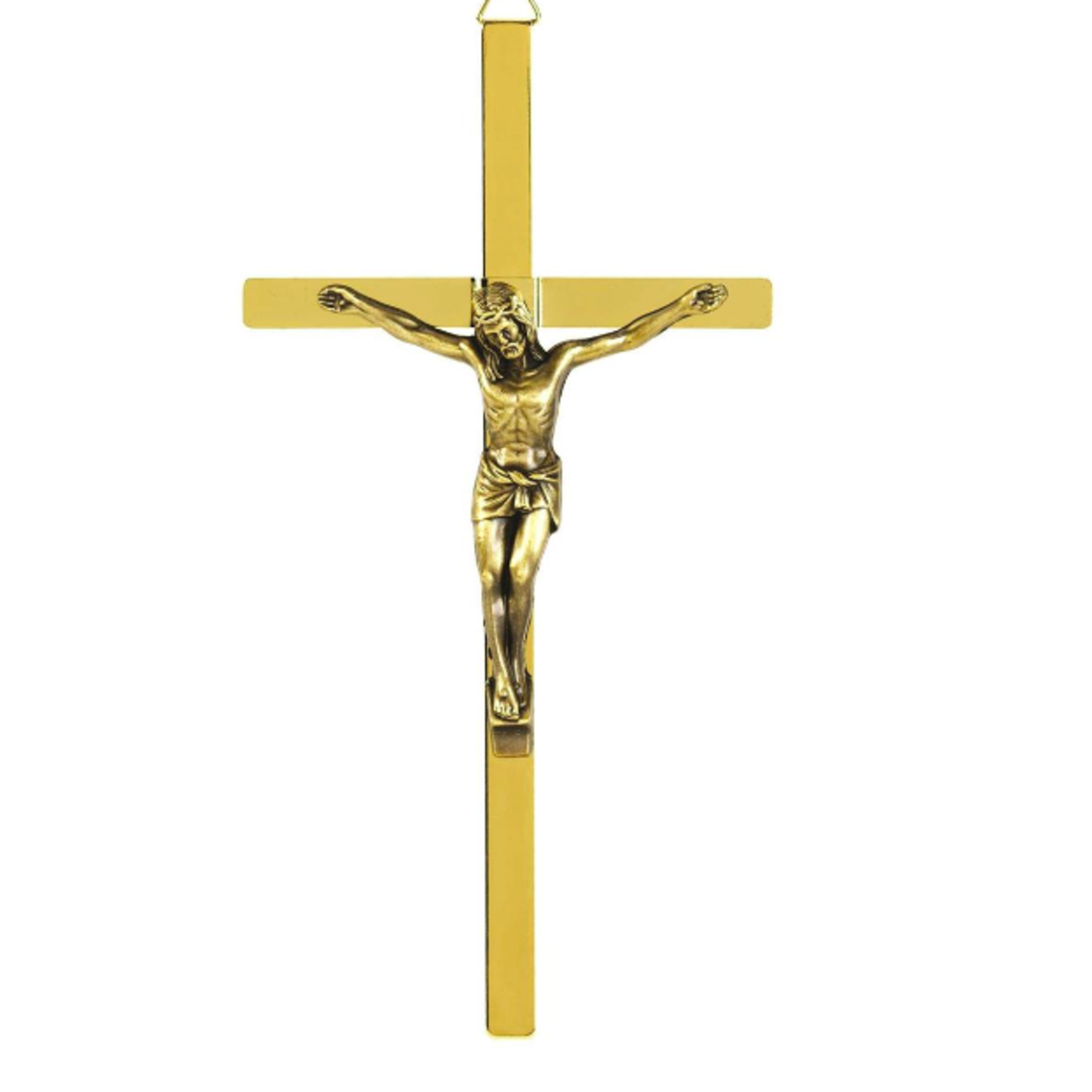 Gold Flat Wall Crucifix