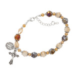 Amber Crystal Rosary Bracelet