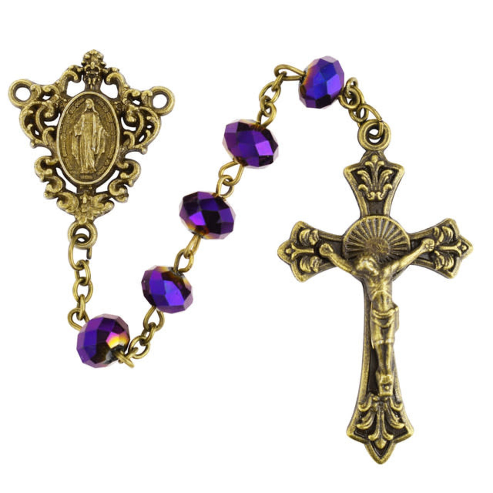 Dark Purple Crystal Rosary