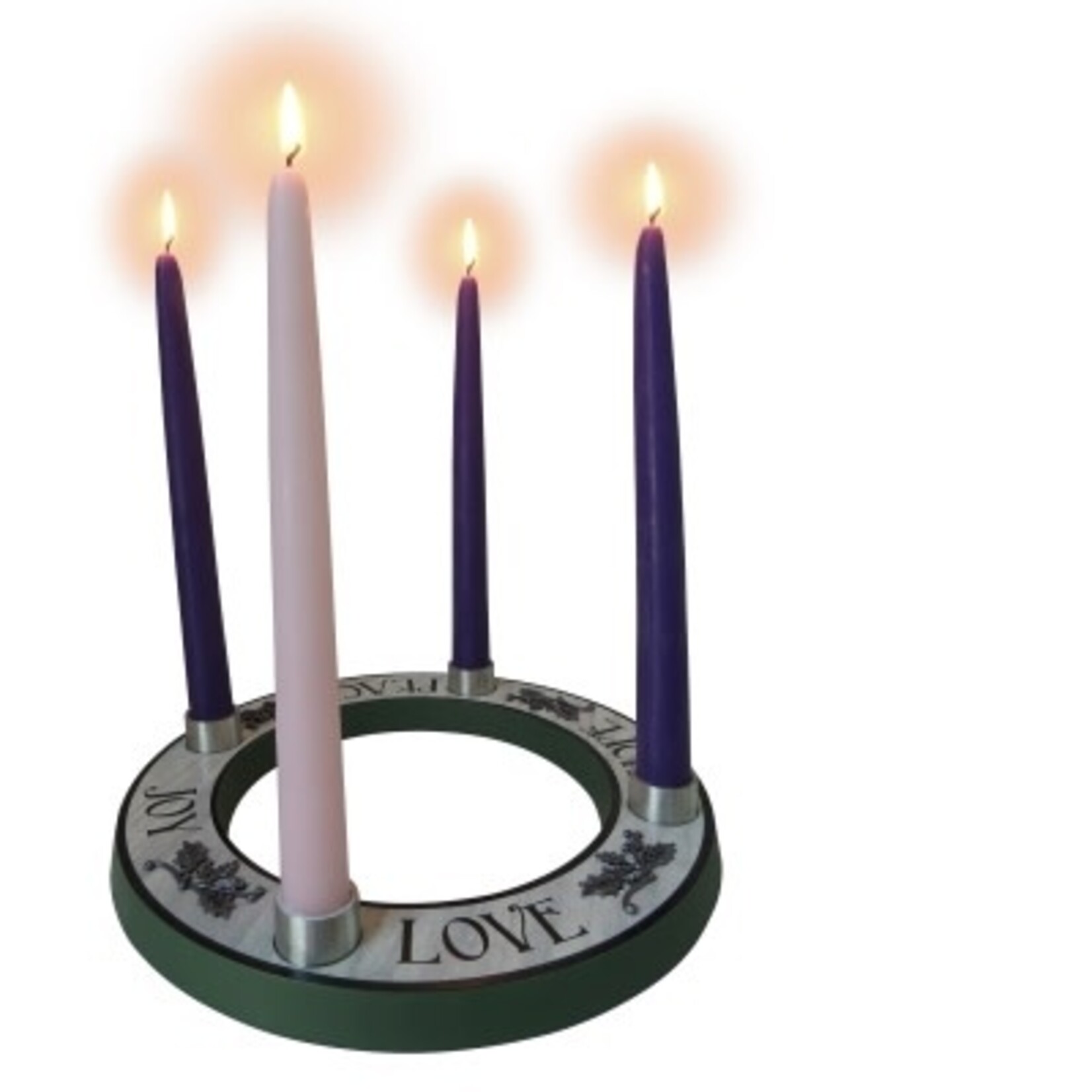 Green Advent Wreath with Candles