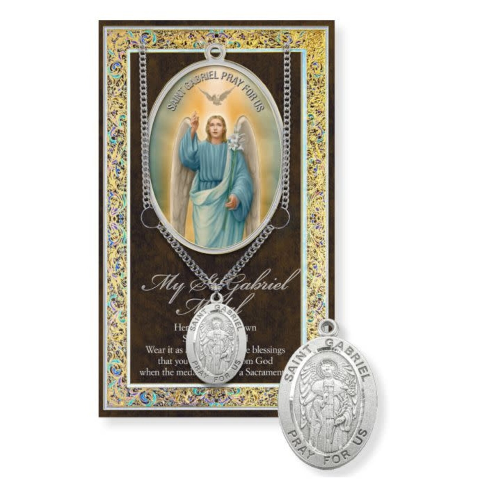Saint Gabriel Pewter Medal with Booklet