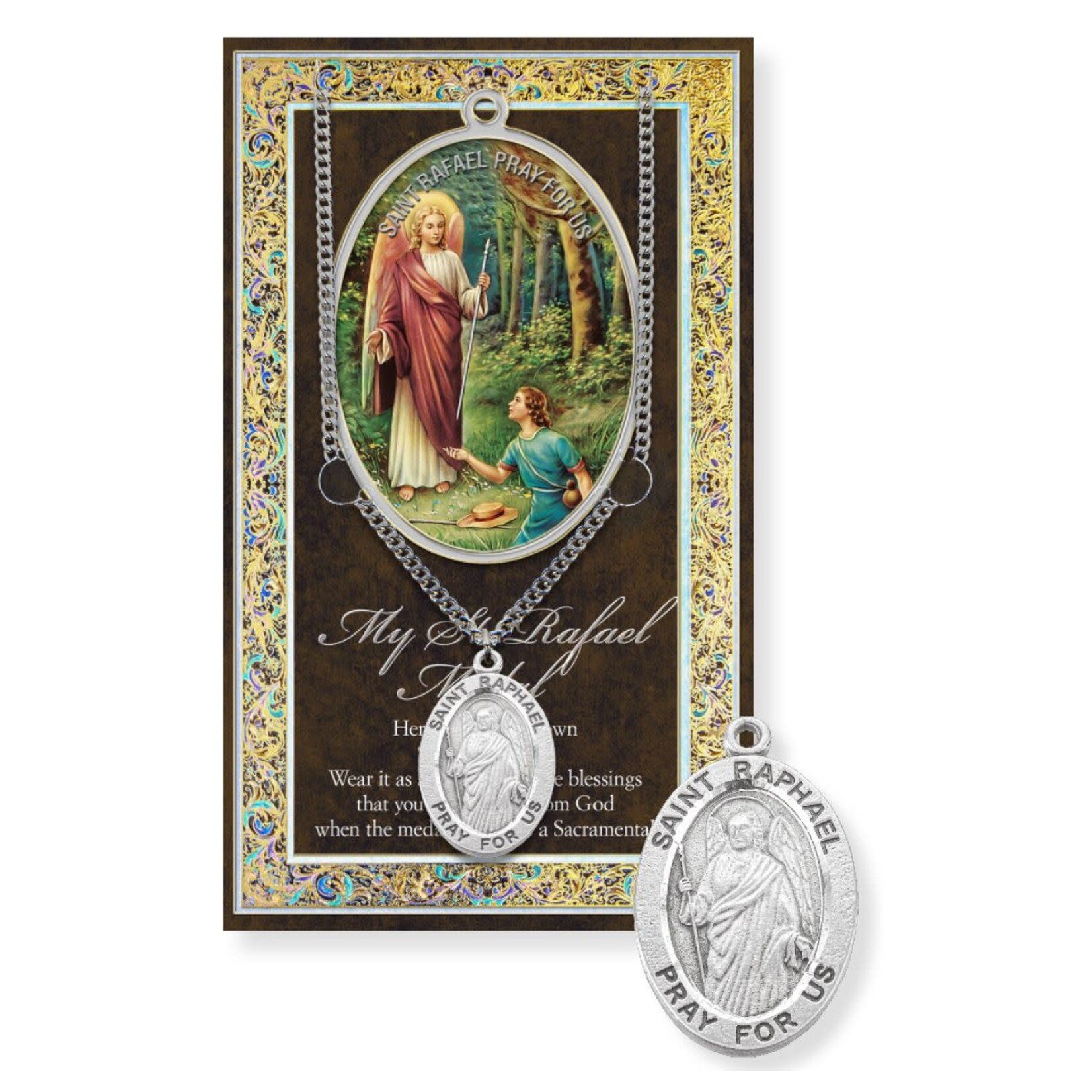 Saint Raphael Pewter Medal with Booklet